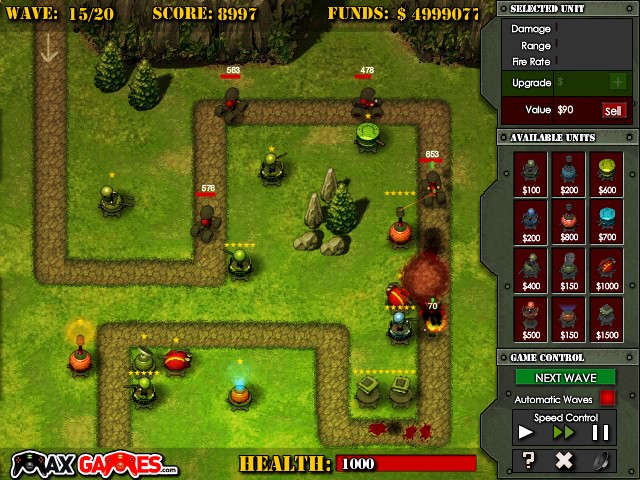 Max Games Frontline Defence, Excellent little FLASH tower d…